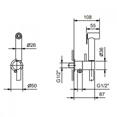 Fantini Nostromo Гидроёршик с двойной функцией, цвет: никель
