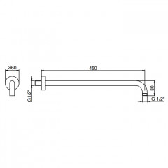 Fantini Mare Кронштейн для верхнего душа 45 см , цвет: белый матовый
