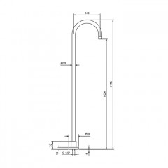 Fantini Nostromo Излив для раковины, напольный, 240мм, h=1000мм, цвет: черный матовый