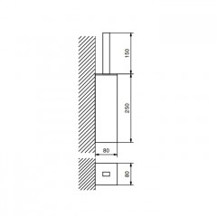 Fantini Linea Ершик подвесной, с выдвижным контейнером, цвет: матовый черный
