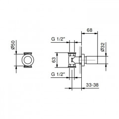 Fantini Nostromo Запорный вентиль 1/2", цвет: нержавеющая сталь