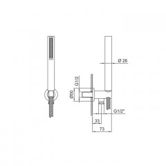 Fantini Nice Душевой набор ручная лейка, шланг, держатель для душа, вывод цвет: черный матовый