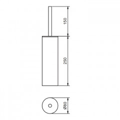 FANTINI YOUNG Ершик для унитаза, напольный, цвет Matt British Gold PVD