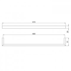 Fantini Linea Нержавеющая Сталь Полотенцедержатель 600мм, цвет: матовая натуральная сталь