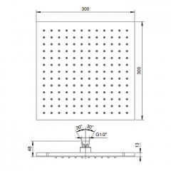 FANTINI MINT Верхний душ 30х30 см.цвет хром