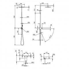 Fantini Nostromo Смеситель для душа, встраиваемый, на 2 выхода, (наружняя часть),с верхним душем 300мм, цвет: хром