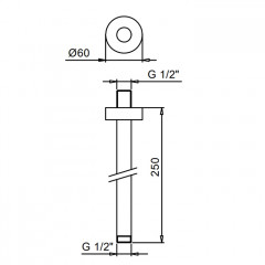 FANTINI Nostromo Кронштейн потолочный для душевой лейки 25 см.цвет: матовая сталь