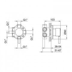 Fantini Nostromo Переключатель на 3 источника, 1/2'', цвет: нержавеющая сталь