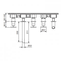 Fantini Внутренняя часть смесителя для ванны, 1/2"