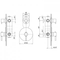 Fantini Внутренняя часть термостатического смесителя для душа, 1 источник, 3/4"