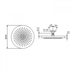 FANTINI Верхний душ 300 мм., цвет Matt Gun Metal PVD