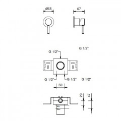 Fantini Nostromo Смеситель для душа, встраиваемый, на 1 источник, (наружняя часть), цвет: хром