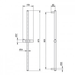 Fantini Lame Штанга для душа с креплением, цвет: хром