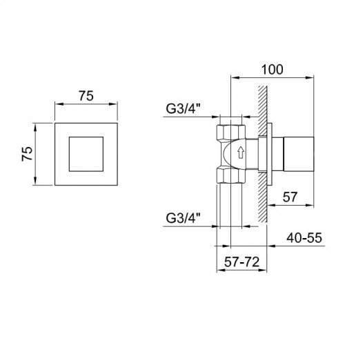 Fantini AR/38 Запорный вентиль, 3/4"", цвет: хром
