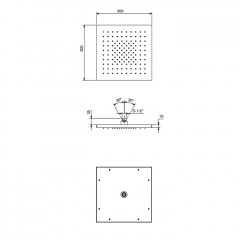 FANTINI MINT Верхний душ многофункциональный 30х30 см.цвет Матовая натуральная сталь