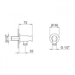 Fantini Nice Шланговое подсоединение, Matt British Gold PVD