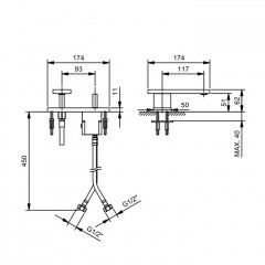 Fantini AK/25 Смеситель для раковины, 1 отв.,без донного клапана, излив 117мм, неподвижный, цвет: Matt Gun Metal PVD