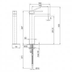 Fantini AR/38 Смеситель для раковины, 1 отв., без донного клапана, излив 145мм, цвет: хром
