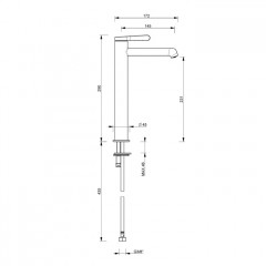 FANTINI Torino Смеситель для раковины на 1 отв, излив 14.5 см, без донного клапана, хром