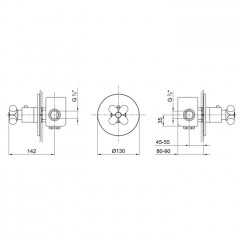 Fantini I Balocchi Встраиваемый термостат для душа на 1 источник, 3/4", (наружняя часть), цвет: белый матовый
