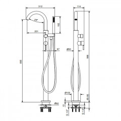 Fantini NOSTROMO Напольный Смесители для ванны наружная часть, цвет: хром