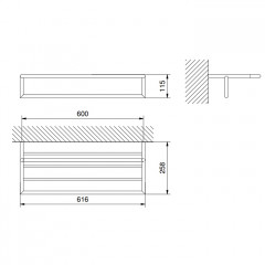 Fantini Young Полотенцедержатель-полочка 72,5 см , цвет матовая натуральная сталь