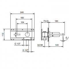 Fantini Внутренняя часть смесителя для душа/раковины, 1 источник, 1/2"