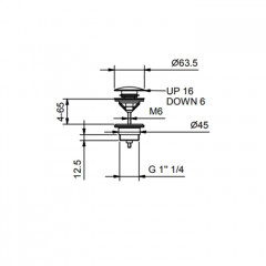 FANTINI Донный клапан для раковины, нажимной, с механизмом ''Push-Open'', цвет черный матовый