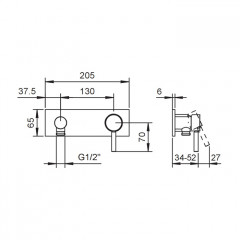 Fantini Nostromo Смеситель для душа, встраиваемый, на 1 источник, (наружняя часть), цвет: нержавеющая сталь