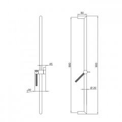 Fantini Душевая штанга , без ручной лейки, шланг 150см,крепление, цвет хром