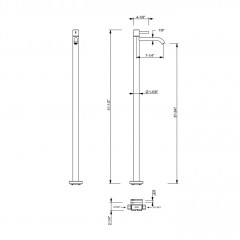 Fantini AF/21 Смеситель для раковины, напольный, однорычажный, внешняя часть, цвет Matt Copper PVD