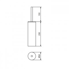 FANTINI YOUNG Ершик для унитаза, напольный, отделка матовая натуральная сталь