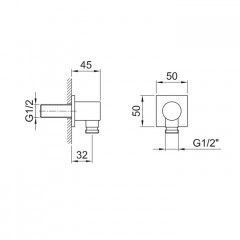 FANTINI Milano Шланговое подсоединение, черный матовый