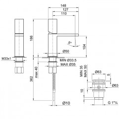 Fantini Milano Смеситель для раковины, 1 отв., с нажимн. донным клапаном, излив 110мм, цвет: хром