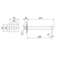 Fantini Mint Излив для ванны, настенный, цвет: нержавеющая сталь