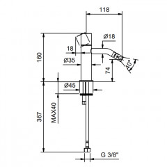 Fantini NOSTROMO SMALL Смесители для биде на 1 отверстие , без ждонного клапана,цвет: хром