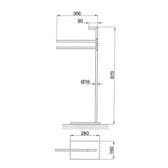 Fantini Young Напольная стойка с полотенцедержателями 366мм, цвет: хром
