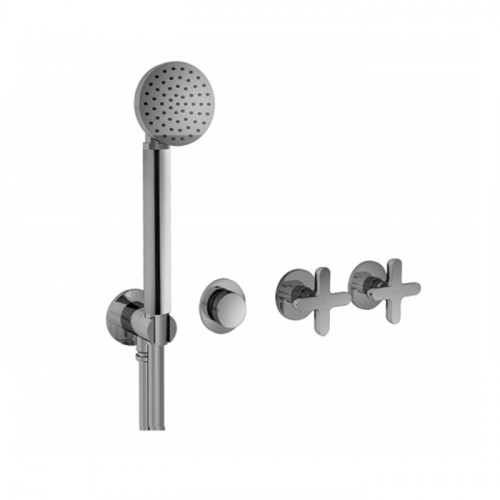 Fantini Icona Classic Смеситель для душа, встроенный, на 2 источника, без излива, с ручн.душем, (наружняя часть), цвет: хром