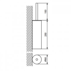 Fantini Young Ершик подвесной, с контейнером, цвет: хром /белая керамика