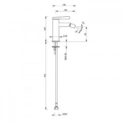 FANTINI Torino Смеситель для биде на 1 отверстие, излив 10,5 см, без донного клапана хром