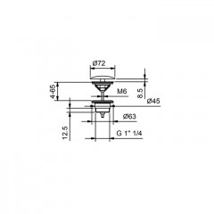 Fantini AF/21 Донный клапан для раковины без перелива, цвет Matt Gun Metal PVD