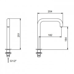 Fantini Fontane Bianche Излив, установка на столешницу, цвет: Matt Gun Metal PVD