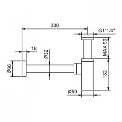 Fantini Nostromo Сифон бутылочный для раковины и биде, цвет Матовая натуральная сталь
