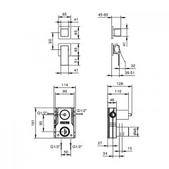 Fantini Mint Встраиваемый смеситель для душа на 2 выхода, 1/2", (наружняя часть), цвет: хром