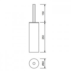 Fantini Venezia Ершик напольный, цвет: Matt Gun Metal PVD