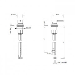 Fantini Nostromo Управление на борт ванны, цвет Matt British Gold PVD