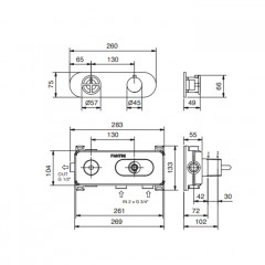 Fantini Fontane Bianche Смеситель для душа термостатический, на 1 источник (наружняя часть), цвет: Matt Gun Metal PVD