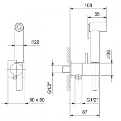 Fantini Mint Гидроёршик с двойной функцией, цвет: Matt British Gold PVD