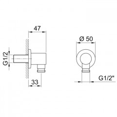 FANTINI Milano Шланговое подсоединение, отделка Матовая натуральная сталь