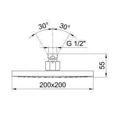 FANTINI MINT Верхний душ 200х200 мм., цвет черный матовый